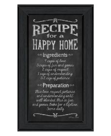 "Recipe for a Happy Home" by Susan Ball, Ready to Hang Framed Print, Black Frame