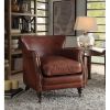ACME Leeds Accent Chair in Vintage Dark Brown Top Grain Leather 96679