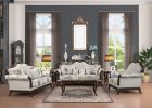 Gloria Traditional Style 5PC button tufted Living Room Set in white