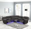 Aviator Modern Style Recliner Sectional Sofa made with Wood in Gray