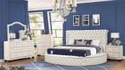 Hazel Modern Style Queen 5PC Bedroom Set with USB Ports & Made with Wood in Cream