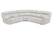 Modern Style Recliner Sectional Sofa made with Wood in Ice