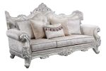 Melrose 2Pc Traditional Living room set in champagne with silver brush
