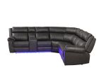 Aviator Modern Style Recliner Sectional Sofa made with Wood in Gray