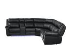 Aviator Modern Style Recliner Sectional Sofa made with Wood in Black