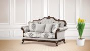 Gloria Traditional Style 5PC button tufted Living Room Set in white