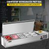 VEVOR Refrigerated Condiment Prep Station, 55-Inch, 13.8Qt Sandwich/Salad Prep Table with 3 1/3 Pans & 4 1/6 Pans