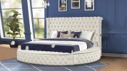 Hazel Modern Style Queen 5PC Bedroom Set with USB Ports & Made with Wood in Cream