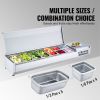 VEVOR Refrigerated Condiment Prep Station, 160 W Countertop Refrigerated Condiment Station, with 5 1/3 Pans & 4 1/6 Pans