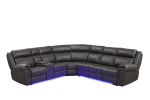 Aviator Modern Style Recliner Sectional Sofa made with Wood in Gray