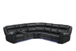 Aviator Modern Style Recliner Sectional Sofa made with Wood in Black
