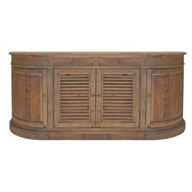 70 Inch Sideboard Console Serving Buffet Cabinet, 2 Shuttered Doors, Brown