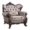 ACME Benbek Chair w/Pillow in Fabric & Antique Oak Finish LV00811