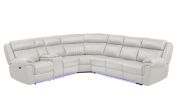 Modern Style Recliner Sectional Sofa made with Wood in Ice