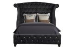 Sophia King 5 Pc Vanity upholstery Bedroom Set Made With Wood in Black