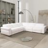 Yohan Reclining Sectional Sofa - White Boucle