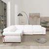 Yohan Reclining Sectional Sofa - White Boucle