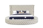 Hazel Modern Style King 5PC Bedroom Set with USB Ports & Made with Wood in Cream