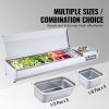 VEVOR Refrigerated Condiment Prep Station, 160 W Countertop Refrigerated Condiment Station, with 5 1/3 Pans & 4 1/6 Pans