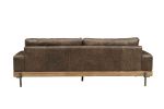 ACME Silchester Sofa in Oak & Distress Chocolate Top Grain Leather 52475