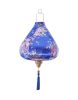 Chinese Cloth Lantern Painted Blue Flowers Creative Home Garden Hanging Decorative Lampshade 14"