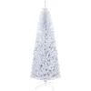 7 FT Artificial Christmas Tree, Pencil Xmas Tree with Lights, Stand, 818 Tips, Holiday Home Indoor Decoration for Party, White
