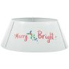 Bright Silver Christmas Tree Collar 26x26x9 inch Steel Tree Ring Skirt for Home Holiday Xmas Decoration