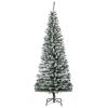 6ft Artificial Snow Flocked Christmas Tree with Foldable Steel Stand Home Indoor Decoration Green