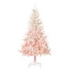 5ft Pencil Christmas Tree, Pink Christmas Tree with 450 Branches & Detachable Base, Home Party Christmas Decoration, Pink