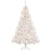 6ft White Christmas Tree Pre Lit PVC with Metal Stand 250 Warm White LED 1000 Tips for Home Decoration