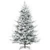 8ft Pine Snow Flocked Artificial Christmas Tree with 1479 Realistic Cedar Branches, Auto Open, Home Holiday Decoration, Green