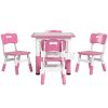 Adjustable Toddler Table and Chair Set, 5pc, Storage Box, Easy Clean, Pink, for Ages 18m-5y