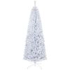 6 FT Artificial Christmas Tree, Pencil Xmas Tree with Lights, Stand, 618 Tips, Holiday Home Indoor Decoration for Party, White