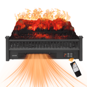 23 Inch Fake Wood Without Frame Embedded 1400W Multi-color 6-color flame/Fake wood/heating wire/with remote control /with WIFI/ Timer/temperature adju