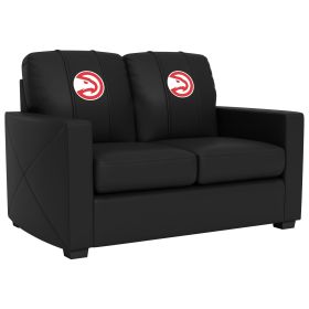 Silver Loveseat with Atlanta Hawks Logo