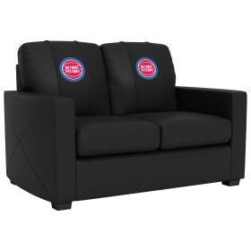 Silver Loveseat Detroit Pistons Logo