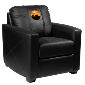 Silver Club Chair with Horses Sunset Logo Panel