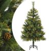 Artificial Hinged Christmas Tree Green PVC 47.2 in Foldable