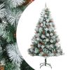 Artificial Hinged Christmas Tree Green and white PVC and Metal