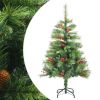 Artificial Hinged Christmas Tree Green PVC, Metal Decorative Inlays