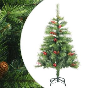 Artificial Hinged Christmas Tree Green PVC, Metal Decorative Inlays