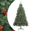 Artificial Hinged Christmas Tree Green PVC and Metal Medium