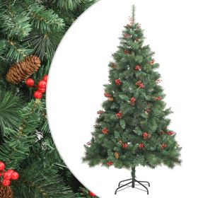 Artificial Hinged Christmas Tree Green PVC and Metal Medium