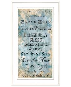 "Paris Bath" by Trendy Decor 4U, Ready to Hang Framed Print, White Frame