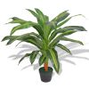 Fake Plant Green and Yellow Plastic and Iron Wire 90 in Tall