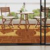 10 pcs Acacia Decking Tiles 11.8"x11.8" Vertical Pattern