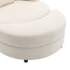 Orisfur. 360Â° Swivel Accent Barrel Chair with Storage Ottoman & 4 Pillows, Modern Chenille Leisure Chair Round Accent for Living Room, Cream