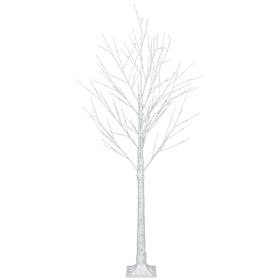 4FT Snowflake Christmas Tree with 48 LED Lamp;  Artificial Snowflake Pine Tree Home Decoration for Holiday/Party/Christmas/Wedding RT