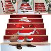 6Pcs Christmas Stair Stickers Removable Self Adhesive Santa Claus Pattern Staircase Decals Waterproof  PVC Tile Stair Risers Decals