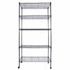 5-Layer Plastic Coated Iron Shelf with 1.5" Nylon Wheels 165*90*35 Black